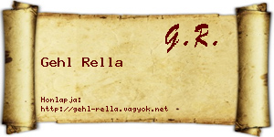 Gehl Rella névjegykártya